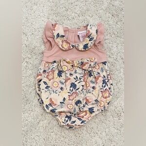 Tommy Bahama | Baby Girl Pink Bubble Floral Romper | Size 6-9 Months